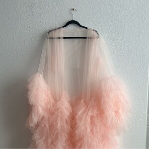 Elegant Tulle Baby Blush Pink Bridal / BabyShower Gown Oldschool 50s Robe